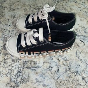 Toddler unisex authentic Burberry sneakers.